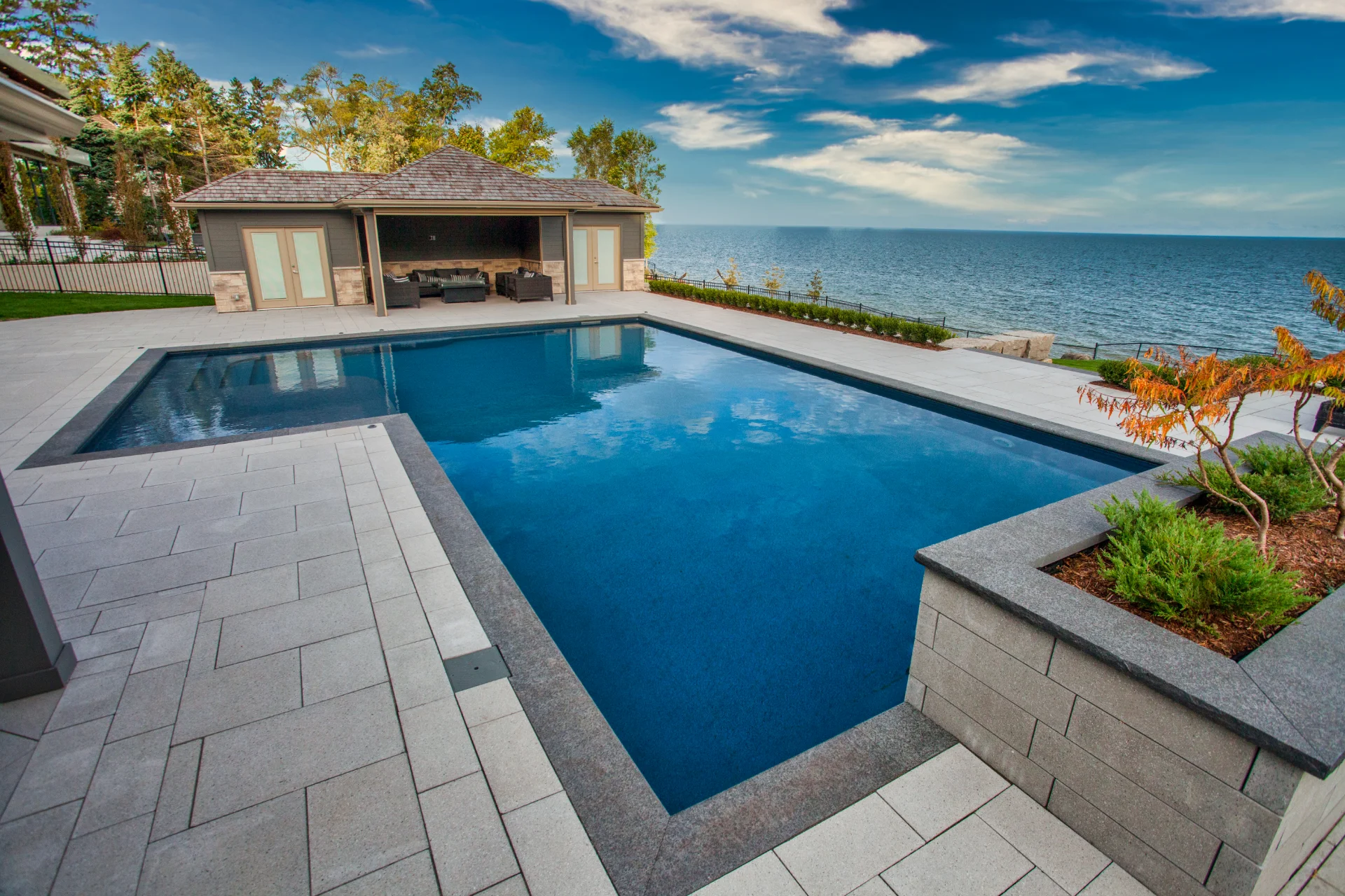 Luxury backyard landscape in Burlington